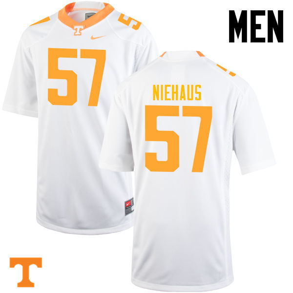 Men #57 Nathan Niehaus Tennessee Volunteers College Football Jerseys-White